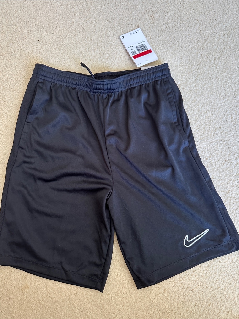 Nike Black Boys' Athletic Shorts with White Swoosh